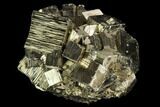 Gleaming, Cubic Pyrite Crystal Cluster - Peru #124407-1
